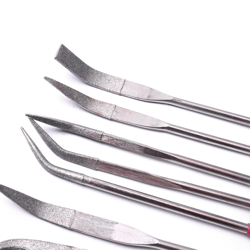 10tk/komplekt Teemantnõelviil 4*160mm kaetud lapidaarne painutatud kumerad viilid Mehaaniline käekell ehteviil Tööriistade komplekt