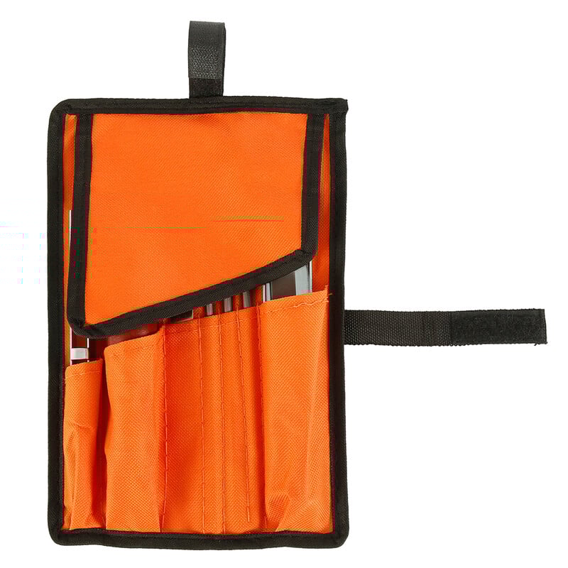 Set de 10 bucăți Kit profesional de ascuțire a lanțului de ferăstrău cu lanț, instrument de ascuțire, mâner din lemn de esență tare, bară de ghidare rotundă/plată, instrument de ascuțire a fișierelor