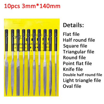 5/10 vnt. 140 mm adatų dildės rinkinio dildės metalui stikliniam akmeniui papuošalams medžio drožybai amatams medžio apdirbimui poliruoto mažo plieno dildės