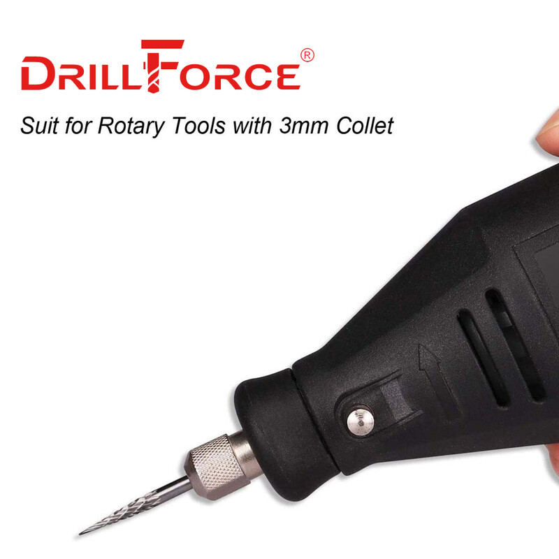 Drillforce 3x3mm 3x6mm freză din carbură de tungsten freză fișier rotativ gravare CNC abraziv desen pentru metal instrumente de lustruit