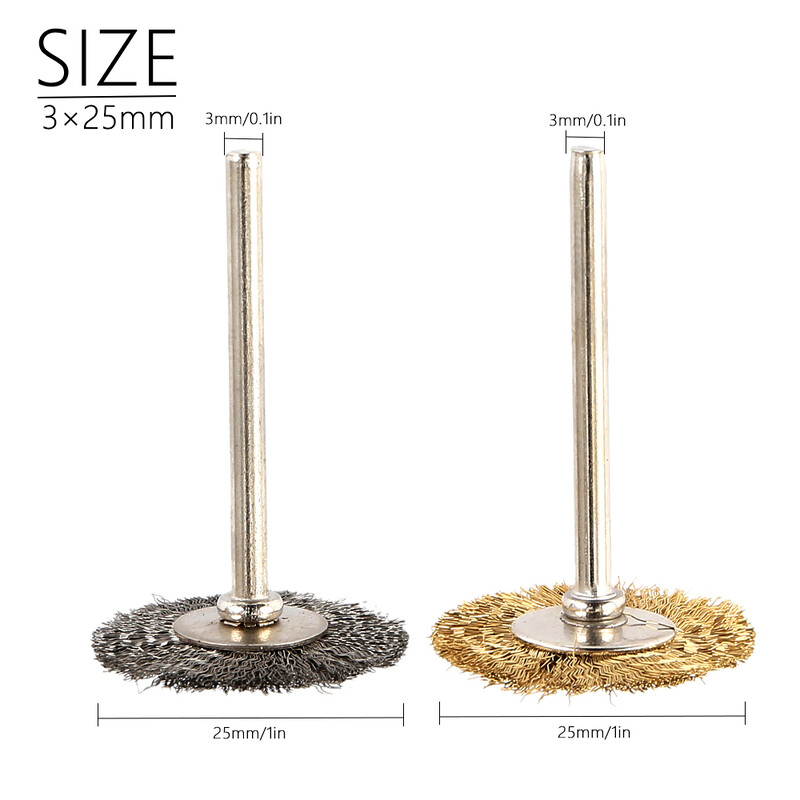 36 vnt. žalvarinis šepetys, plieniniai vieliniai ratai