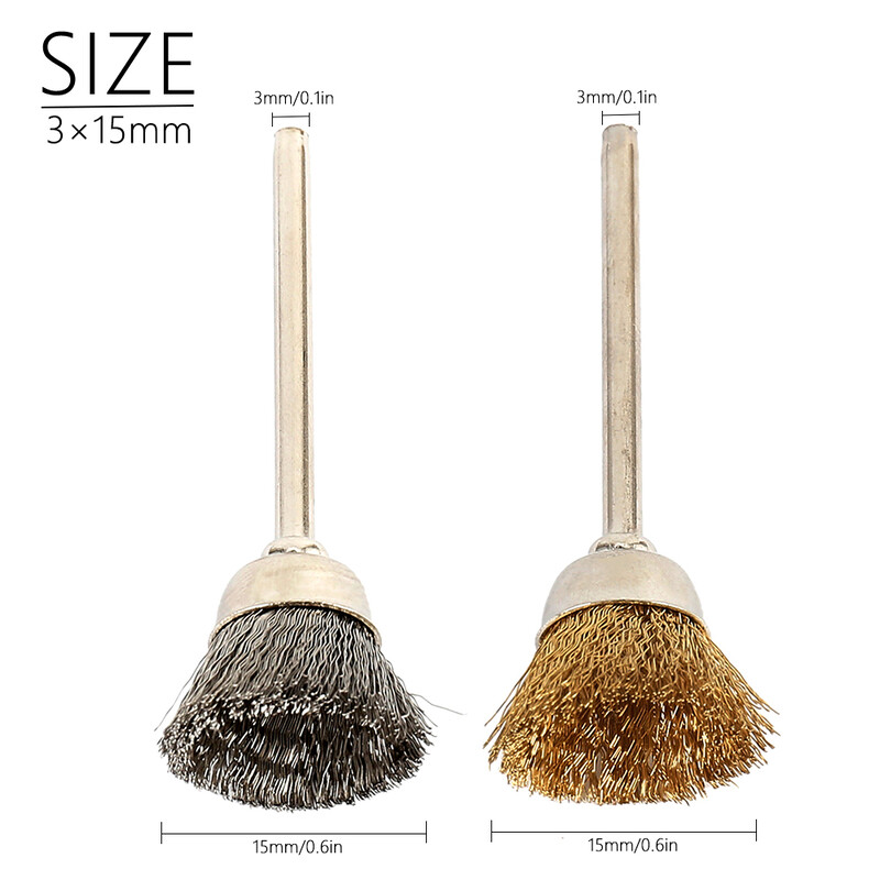 36 vnt. žalvarinis šepetys, plieniniai vieliniai ratai