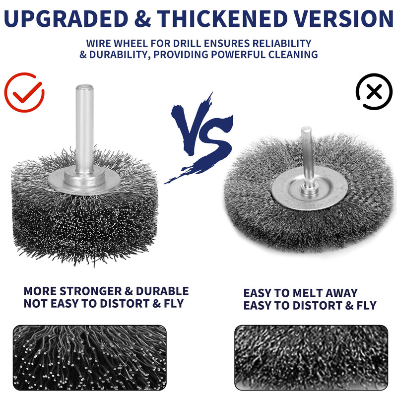 NuoDunco 2" vielinio šepečio ratas, didelio kietumo 50 mm nerūdijančio plieno poliravimo sukamasis įrankis, skirtas rūdžių šalinimo briaunų šlifavimo šlifavimui