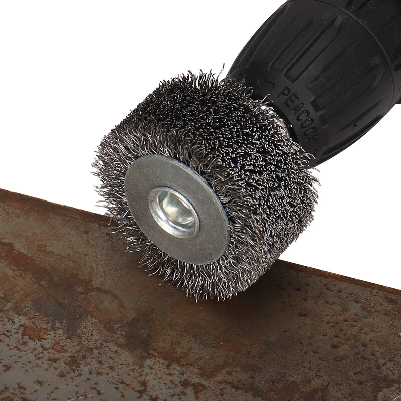 NuoDunco 2" vielinio šepečio ratas, didelio kietumo 50 mm nerūdijančio plieno poliravimo sukamasis įrankis, skirtas rūdžių šalinimo briaunų šlifavimo šlifavimui