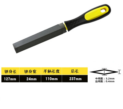 Pilă de tăiere de 4/5/6 inci Pilă de tăiere T12 din oțel cu dinți fini Râșlă Instrument de mână pentru ascuțirea lemnului, cu mâner TPR