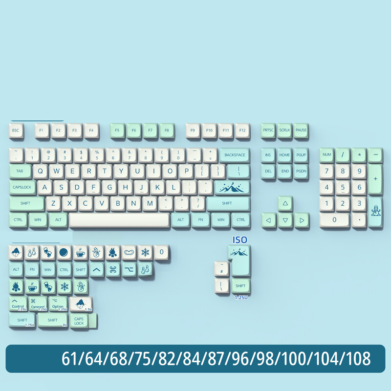 Aukščio tema XDA dangtelis PBT sublimacinės mechaninės klaviatūros dangtelio pritaikymas 68/75/84/96/980/104