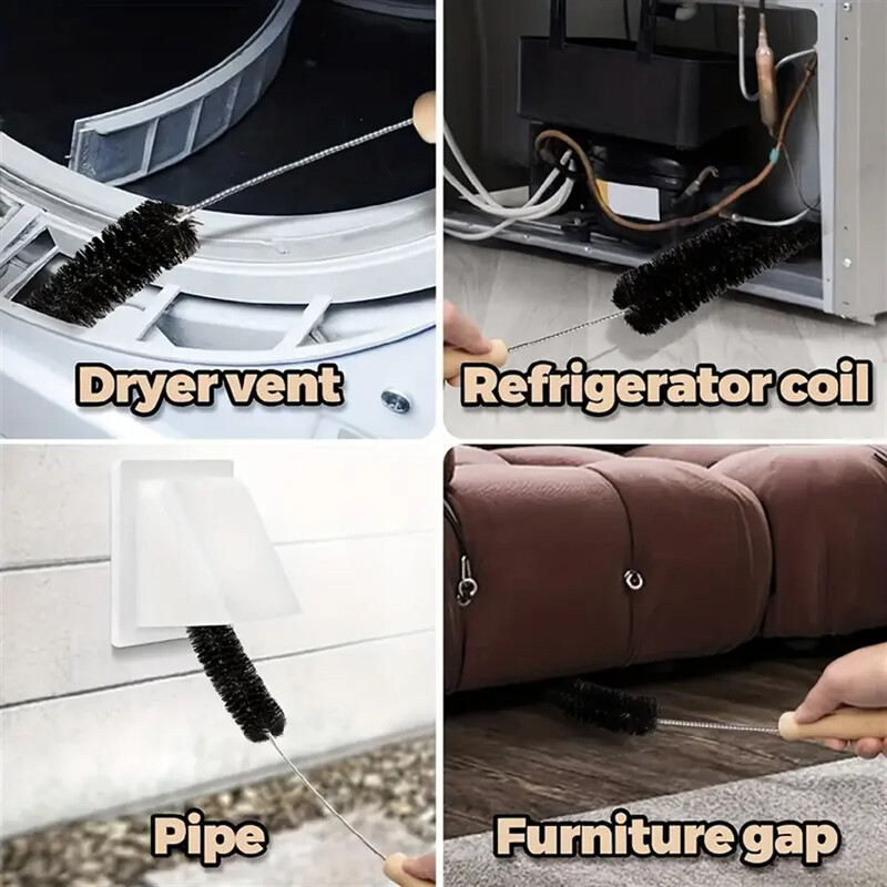 2 vnt. ilgas radiatoriaus valymo šepetys Tvirtas ir lankstus valymo radiatoriaus šepetys, skirtas radiatorių ir džiovintuvų pūkelių ir skalbimo mašinoms