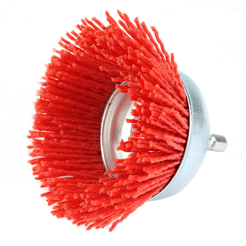 SIFANG 75 mm najlonska četka za poliranje drva Žičana četka s kotačićima sa šesterokutnom drškom Abrazivna bušilica za uklanjanje hrđe Rotirajuća četka za alate