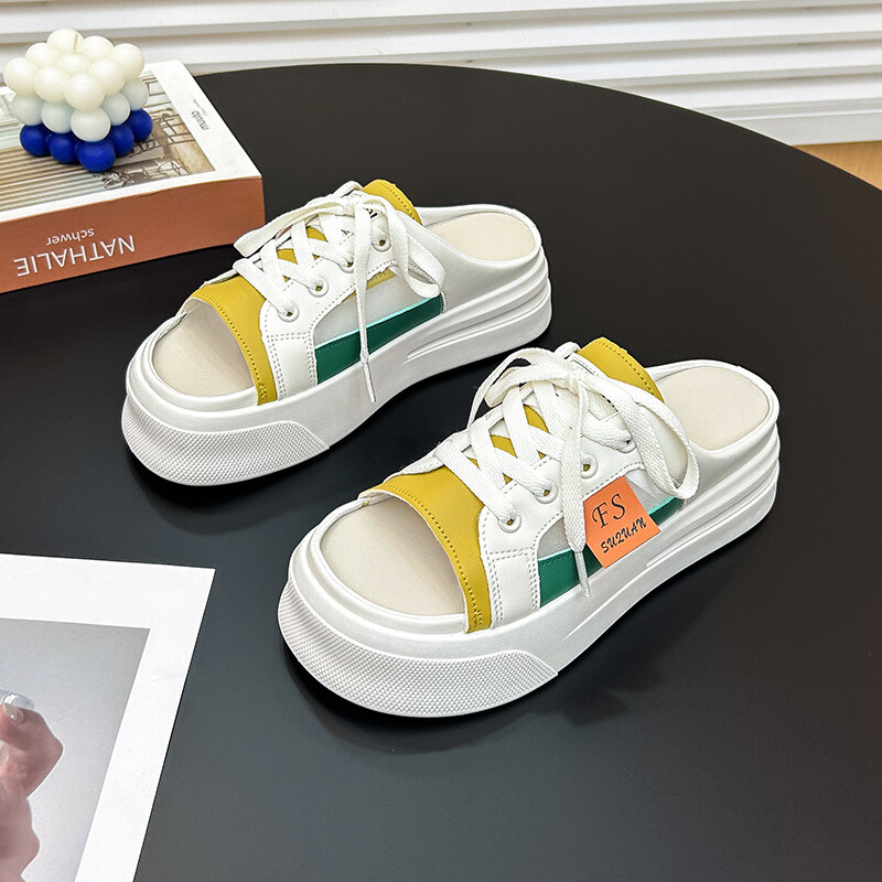 2024 m. Naujos vasaros moteriškos šlepetės Laisvalaikės šlepetės baltos moteriškos plonapadžiai batai