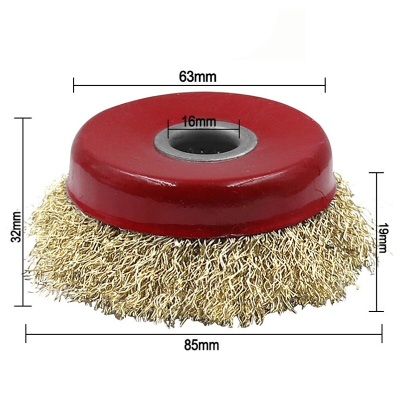 50JC pramoninės klasės vielinis šepetys kampiniam šlifuokliui dubenėlio tipo vielinio šepečio skylė 10/16 mm