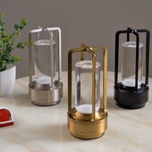 LED belaidė stalinė lempa Retro baras Metalinės stalinės lempos Įkraunamos prisilietimui pritemdomos naktinės šviesos restoranas Miegamasis namas lauko dekoras