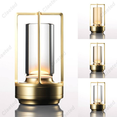 LED belaidė stalinė lempa Retro baras Metalinės stalinės lempos Įkraunamos prisilietimui pritemdomos naktinės šviesos restoranas Miegamasis namas lauko dekoras