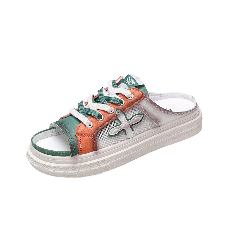 2023. aasta uued suvised korea stiilis naistekingad, moodsad vabaaja laia ninaga lahtise varbaga kingad, paeltega, ülerõivaste jaoks naiste sussid