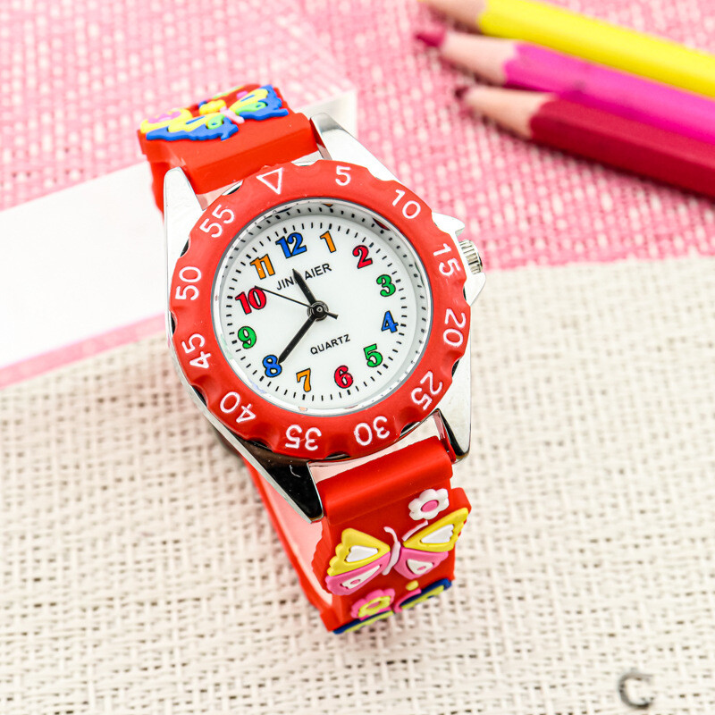 Lihtne digitaalse kestaga tüdrukute armas liblikakell Korea stiilis tüdrukute mood lasteaialastele lastele elektrooniline koomiksikell