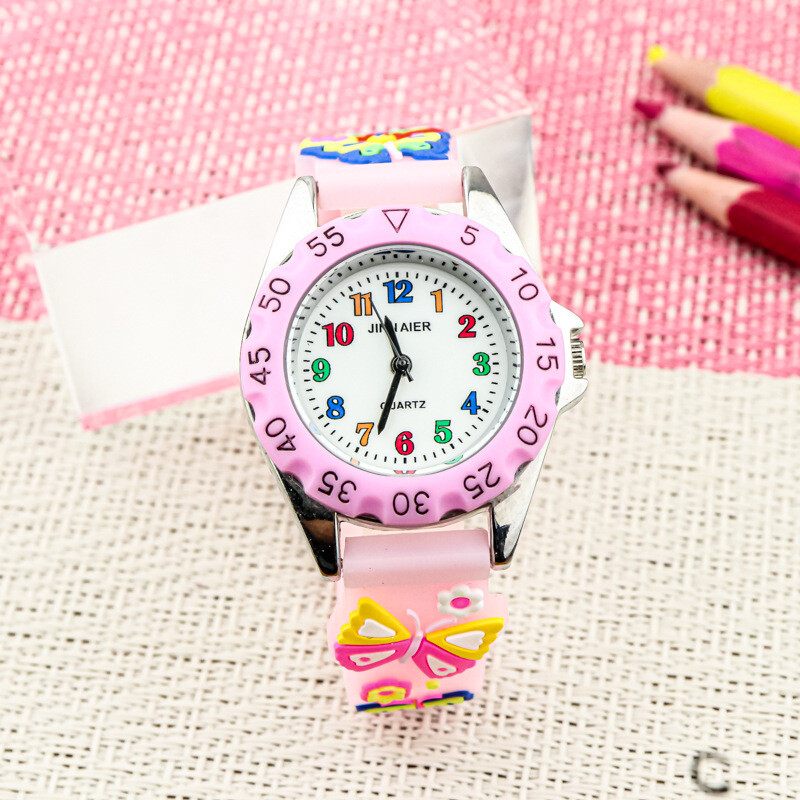 Lihtne digitaalse kestaga tüdrukute armas liblikakell Korea stiilis tüdrukute mood lasteaialastele lastele elektrooniline koomiksikell