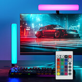 LED-öövalgustipulgad RGB kaugjuhtimispuldiga mänguteleri jaoks mõeldud magamistoa kaunistamiseks laualamp