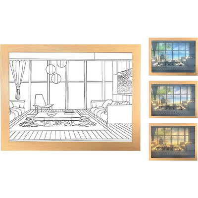 Dekoratiivne Led-valgustite värvimine USB-pistik tumenev seinakunst Lauavalgusti kingitus siseruumides päikesevalgusega aken puidust foto öösel helendav