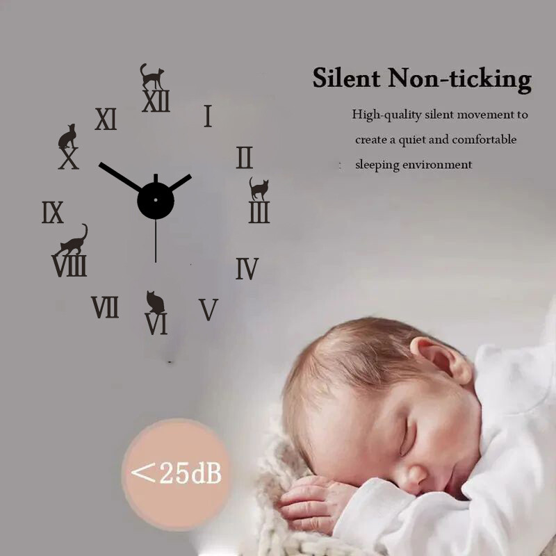 1 tk 40 cm mustade rooma numbritega vaimne isetegemise kell, elutuppa, magamistuppa, laua seinale kinnitatav kell Kodusisustus