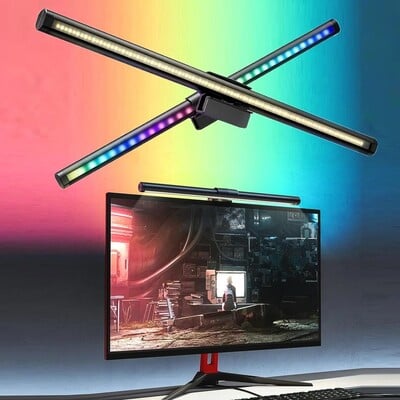 Led számítógép-monitor fénysáv asztali világítás képernyő USB RGB fénysáv monitor lámpa tanulmányi olvasóasztalhoz, fokozatmentes fényerősségű lámpa