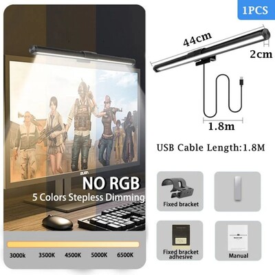 Led arvutimonitori valgusriba lauavalgusti ekraan USB RGB valgusriba monitori lamp õppe lugemislaua jaoks astmeteta hämarduslamp