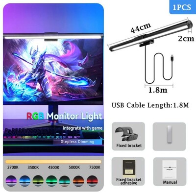 Led arvutimonitori valgusriba lauavalgusti ekraan USB RGB valgusriba monitori lamp õppe lugemislaua jaoks astmeteta hämarduslamp