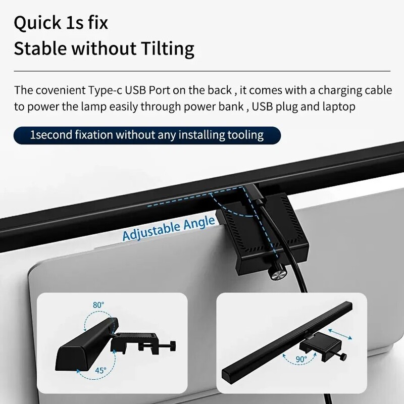 LED stolna svjetiljka Monitor Svjetlosna traka PC Računalo Svjetlo ekrana s mogućnošću prigušivanja 33cm 50cm Ured Studija Čitanje Viseća stolna svjetiljka Napaja se USB-om