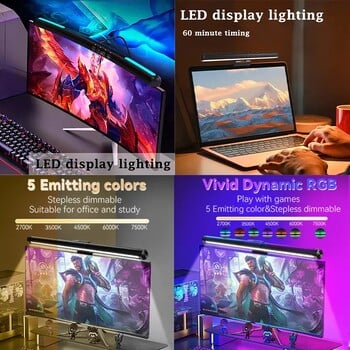 Led Monitor Light Bar Λάμπες υπολογιστή Φωτιστικό για ανάγνωση Οθόνη Φωτεινής Κρεμαστό Φως Επιτραπέζιου Φωτισμού Αδιαβάθμητη Ρύθμιση Οθόνης για Δωμάτιο μελέτης Υπνοδωματίου