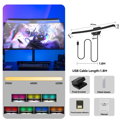Led Monitor Light Bar Λάμπες υπολογιστή Φωτιστικό για ανάγνωση Οθόνη Φωτεινής Κρεμαστό Φως Επιτραπέζιου Φωτισμού Αδιαβάθμητη Ρύθμιση Οθόνης για Δωμάτιο μελέτης Υπνοδωματίου