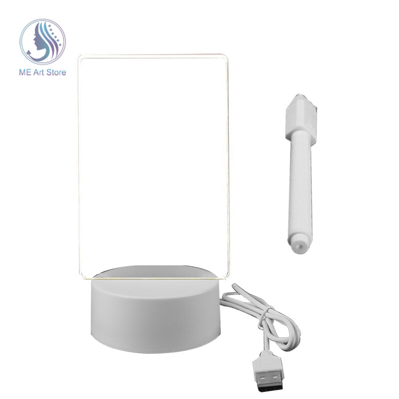 LED märkmetahvel öölamp teadetetahvel koos pliiatsiga USB-pistikuga kirjutatav öölamp Kingitus lastele sõbranna loominguline valgus