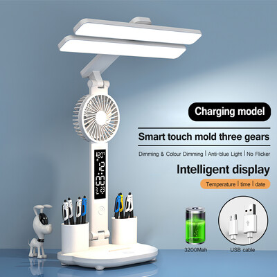 180 de protecție rotativă pliabilă pentru ochi lumină de noapte pentru lectură ceas cu LED lumină de birou, reîncărcabilă prin USB/lucire de birou reglabilă cu plug-in