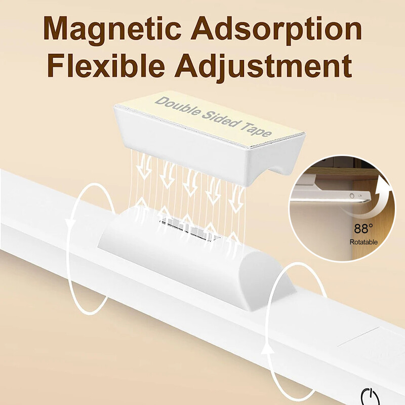 Lampă de birou LED, reîncărcabilă, suspendată, lampă de masă magnetică, cu telecomandă, cu reglaj continuu, lumină de noapte pentru dormitor, dulap dulap