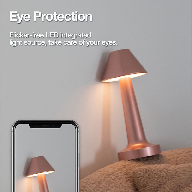 Juhtmeta laualamp Laetav minimalistliku disainiga laualamp puutetundlik silmade kaitse Moodsas stiilis LED-lamp öövalgus