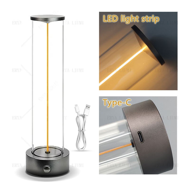 Minimalistlik laualamp öökapp juhtmeta laualamp UUS VALGUS Disainitud suure laenguga kaasaegsed öökapivalgustid, 3-tasemeline puutetundlik hämardatav