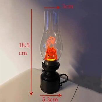 Casifer Vintage Night Light Cartoon Anime Flameless Διακοσμητικό Φωτιστικό Κεροζίνης με Κουμπί Επιτραπέζιο φωτιστικό για Υπνοδωμάτιο