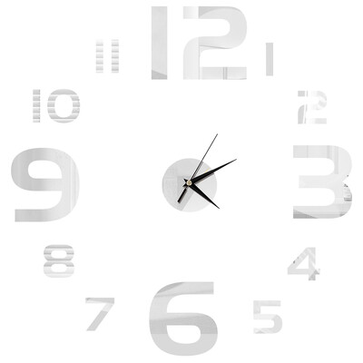 Ceas de perete 3D, oglindă, autocolante de perete, ceasuri de perete creative, bricolaj, detașabil, autocolant de artă, decor pentru casă, camera de zi, ac cuarț fierbinte