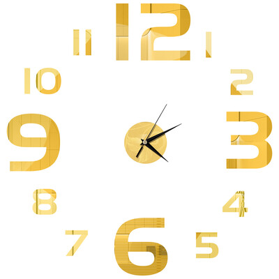 Ceas de perete 3D, oglindă, autocolante de perete, ceasuri de perete creative, bricolaj, detașabil, autocolant de artă, decor pentru casă, camera de zi, ac cuarț fierbinte