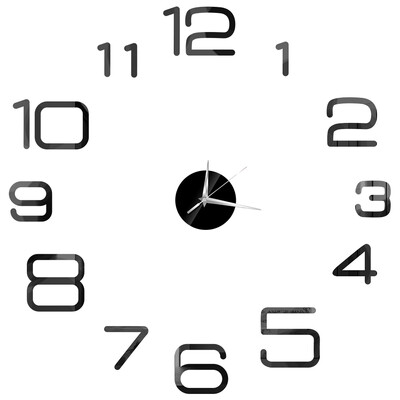 Ceas de perete 3D, oglindă, autocolante de perete, ceasuri de perete creative, bricolaj, detașabil, autocolant de artă, decor pentru casă, camera de zi, ac cuarț fierbinte