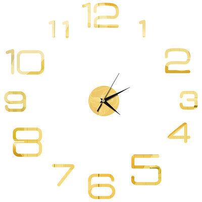 Ceas de perete 3D, oglindă, autocolante de perete, ceasuri de perete creative, bricolaj, detașabil, autocolant de artă, decor pentru casă, camera de zi, ac cuarț fierbinte