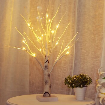 Birch Tree Warm White Light Up Επιτραπέζιο Small LED Tree Τεχνητό διακοσμητικό κλαδαρό φωτιστικό δέντρου για χριστουγεννιάτικο εξοχικό πάρτι