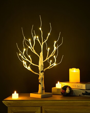 Birch Tree Warm White Light Up Επιτραπέζιο Small LED Tree Τεχνητό διακοσμητικό κλαδαρό φωτιστικό δέντρου για χριστουγεννιάτικο εξοχικό πάρτι