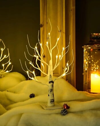 Birch Tree Warm White Light Up Επιτραπέζιο Small LED Tree Τεχνητό διακοσμητικό κλαδαρό φωτιστικό δέντρου για χριστουγεννιάτικο εξοχικό πάρτι