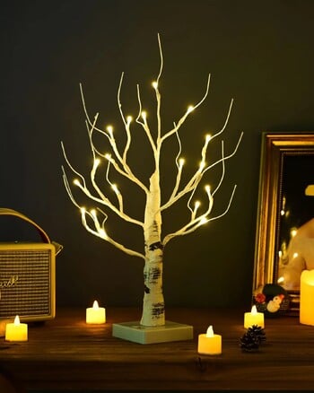 Birch Tree Warm White Light Up Επιτραπέζιο Small LED Tree Τεχνητό διακοσμητικό κλαδαρό φωτιστικό δέντρου για χριστουγεννιάτικο εξοχικό πάρτι