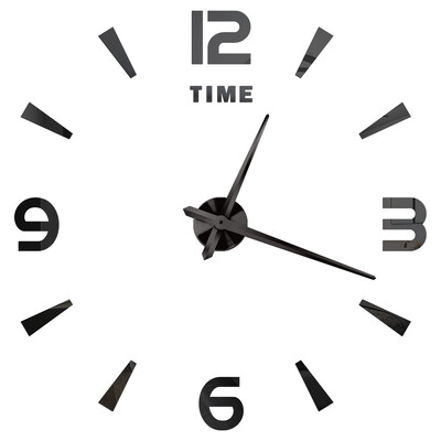 2D/3D seinakell peegelseinakleebised DIY käekellad Suured akrüülkvartsist seinakellad Eemaldatavad 4 värvi kunstkleebisega kodukaunistus