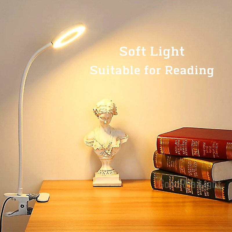 Iluminare cu LED-uri în picioare Lampă de masă cu lumină flexibilă Lampă de birou pentru copii Dormitor Lampă de pat cu prindere reglabilă Lămpi de lectură scrise