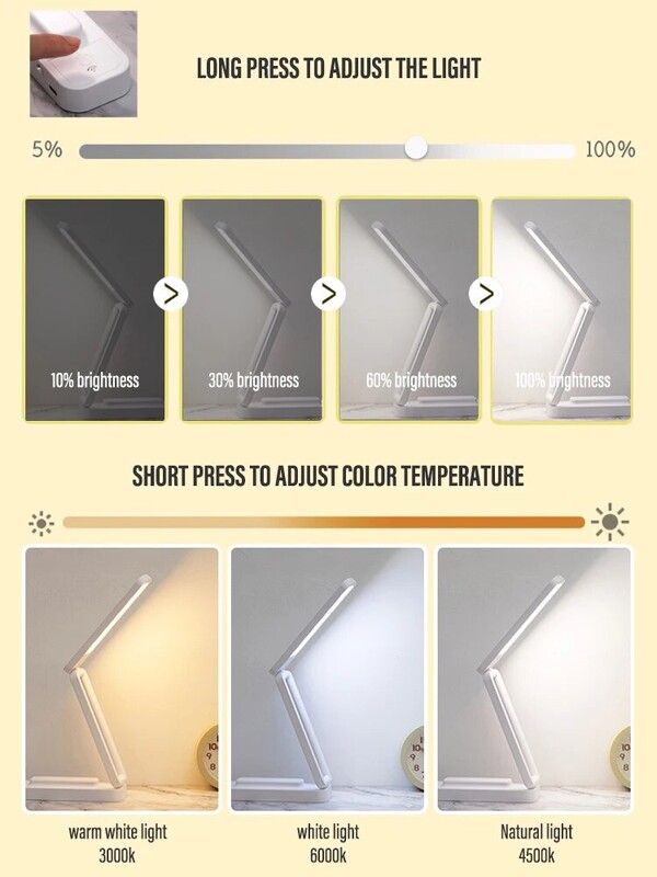LED skaitymo stalinė lempa sulankstomas jutiklinis su nuotolinio valdymo pulteliu pritemdoma sieninė lempa USB įkrovimas biuro studija prie lovos naktinis apšvietimas
