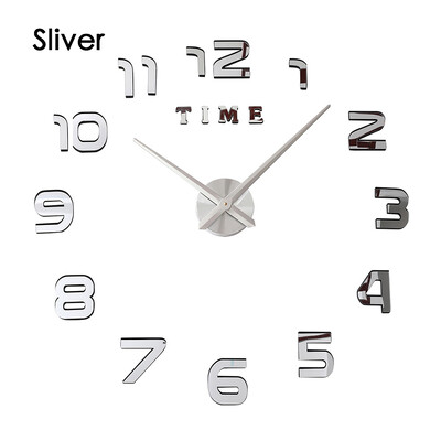 Seinakell Moodne disain Kell Digitaalne Suur Suur 3D DIY Kodukaunistus Helendav Luminova Peegel Kleebis Mood Uus Saabumine Kvarts