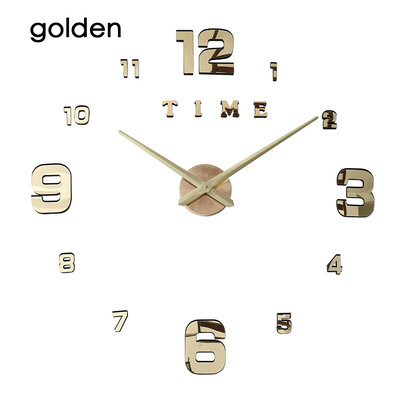 Seinakell Moodne disain Kell Digitaalne Suur Suur 3D DIY Kodukaunistus Helendav Luminova Peegel Kleebis Mood Uus Saabumine Kvarts