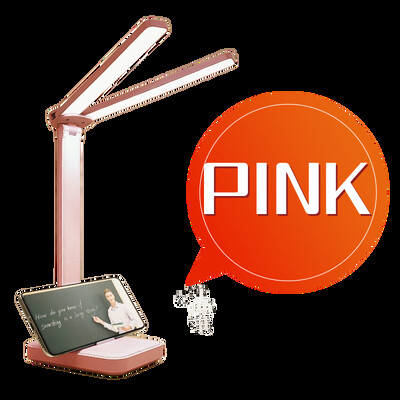 Kahepealine laualamp LED-silmakaitse, sooja valgusega lugemislamp Õppimine laadimise ja pistikupesaga kaheotstarbeline väike lamp