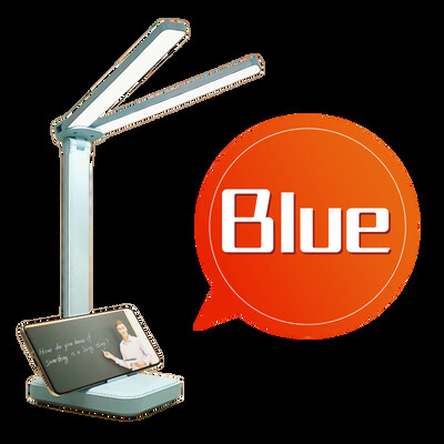 Kahepealine laualamp LED-silmakaitse, sooja valgusega lugemislamp Õppimine laadimise ja pistikupesaga kaheotstarbeline väike lamp