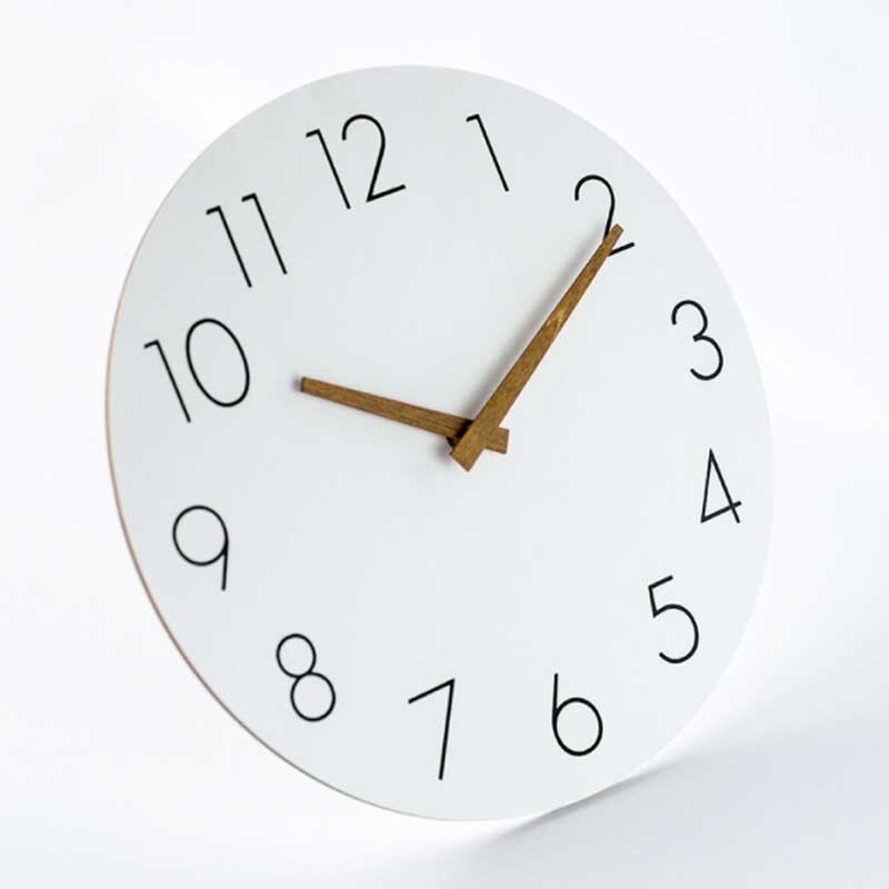12-tolline lihtne puidust moodne seinakell Dekoratiivne seinale paigaldatav elektrooniline kell Kodu vaikne lihtne kell
